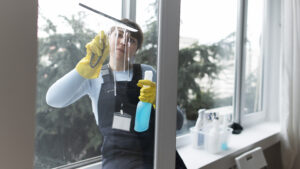 person taking care office cleaning 3