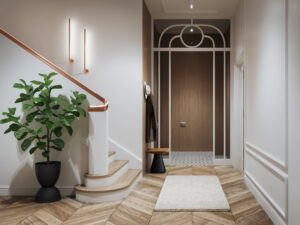 modern classic interior building scene 3d render